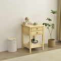 Solid Pine Wood Nightstand 2 Drawers