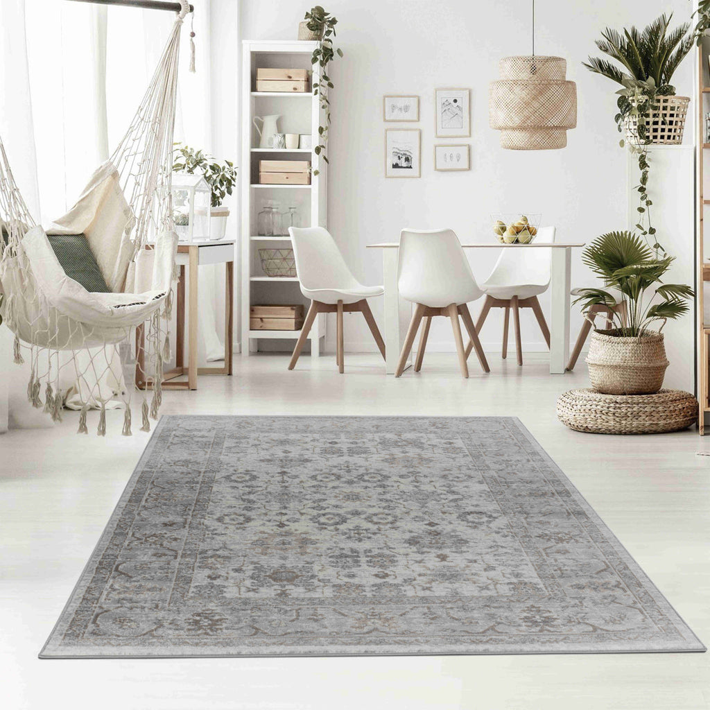 HomeRoots 506644 7 x 10 ft. Gray Oriental Rectangle Area Rug