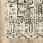 HomeRoots 508844 8 x 11 ft. Gray Ivory & Brown Oriental Power Loom Stain Resistant Rectangle Area Rug