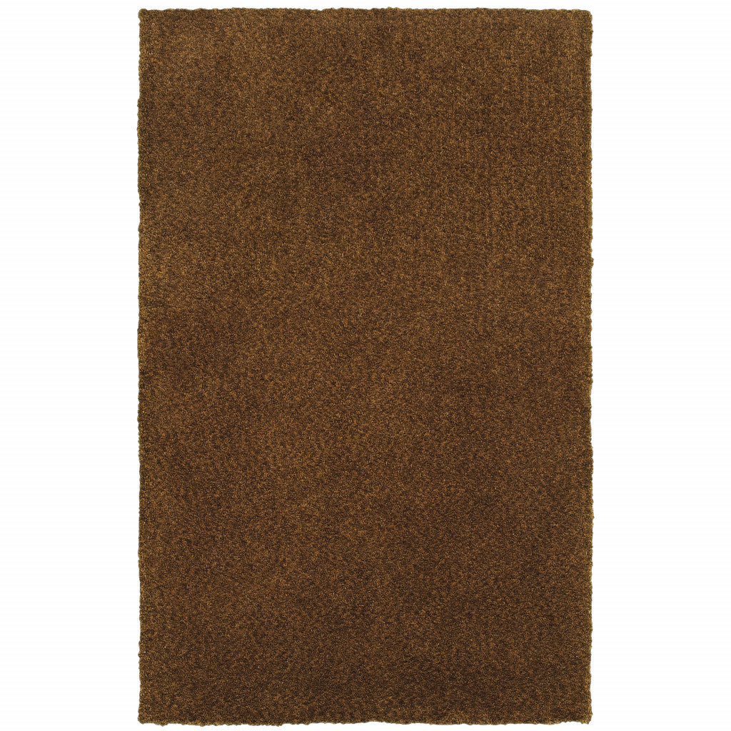 HomeRoots 508994 8 x 11 ft. Brown Shag Hand Tufted Handmade Stain Resistant Rectangle Area Rug