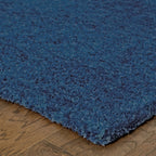 HomeRoots 509006 8 x 11 ft. Deep Blue Shag Hand Tufted Handmade Stain Resistant Rectangle Area Rug