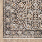 HomeRoots 509439 6 x 9 ft. Gray & Ivory Oriental Power Loom Stain Resistant Rectangle Area Rug with Fringe