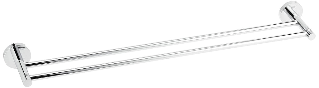 Grohe 40802001 Essentials Metal 7.28-in. Double Towel-Rail, 26.182 x 4.725 x 2.363, Starlight Chrome