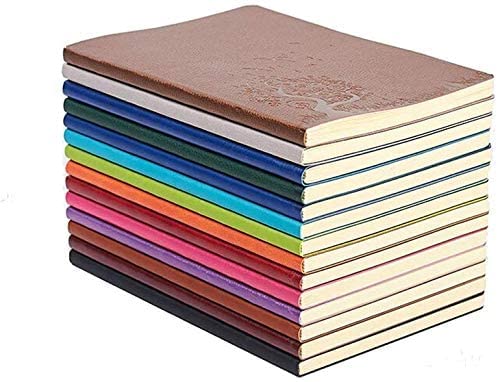 Sinoband 4 Pieces Journals For Writing, A5 Paperback Colorful Notebooks, Pu Leather Soft Cover, Lined Paper, Subject Notebooks F