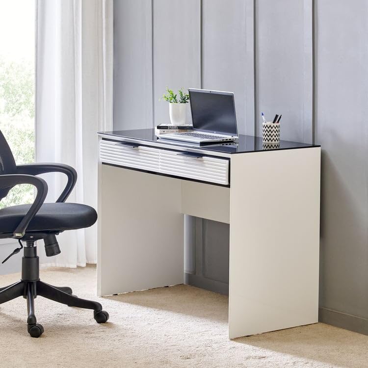 Home Centre | Sterling Study Desk | Study Table For Home Office | Engineered Wood | White | 1 Year Warranty