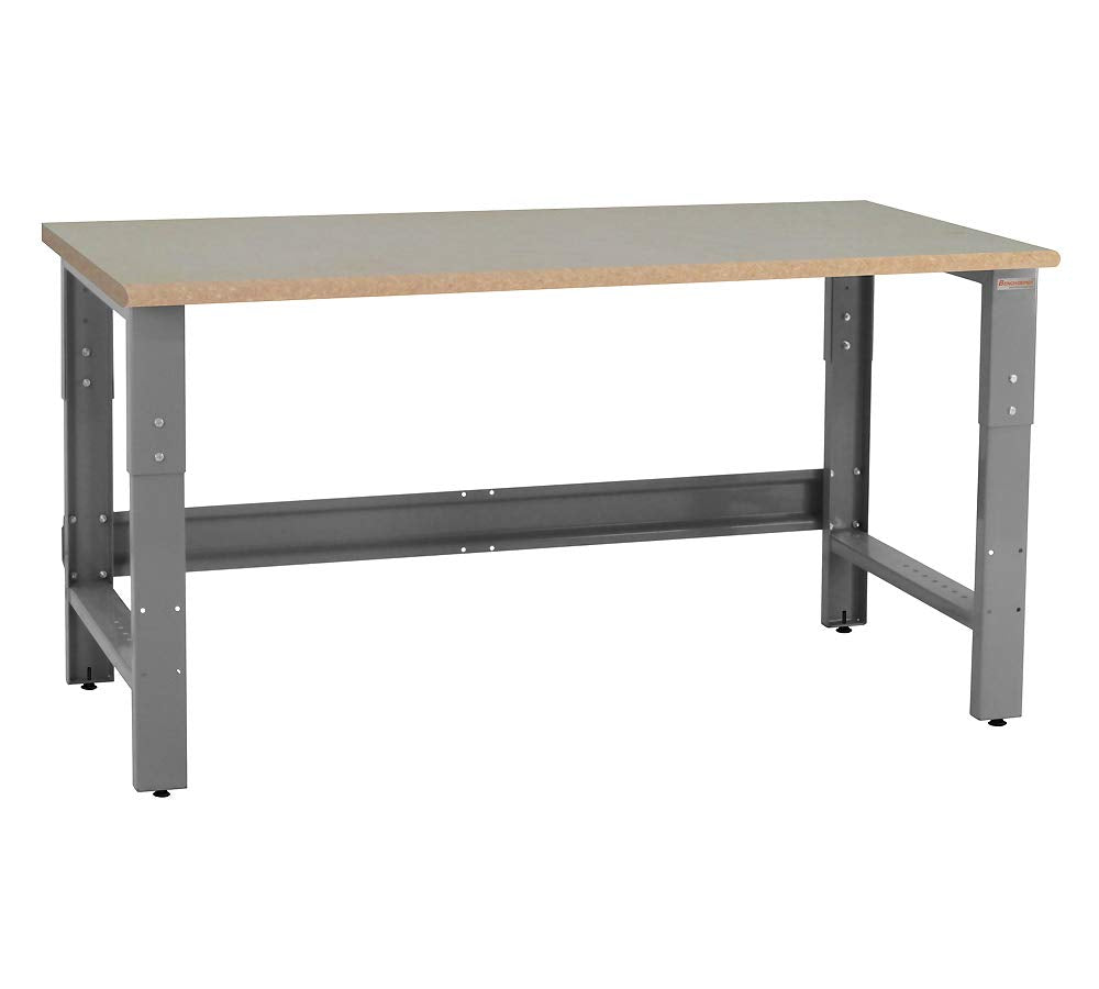 Table & Workbench: 1 Thick Particle Board Top, Height Adjustable Bench - 24 D x 48 L x 30 - 36 H - by BenchPro