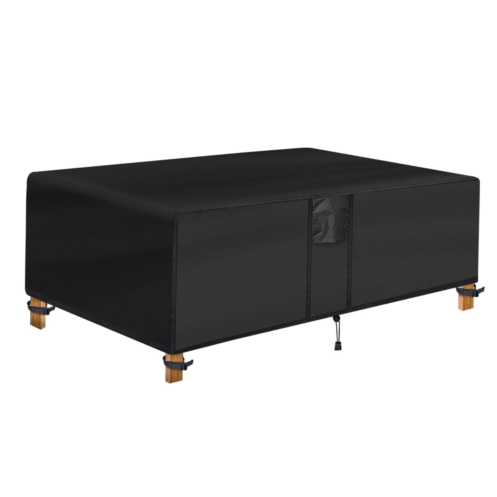 Superhold Outdoor Coffee Table Cover - Waterproof Rectangular Patio Coffee Table Cover (42L X 24W X 18H Inches, Black) Outdoor S