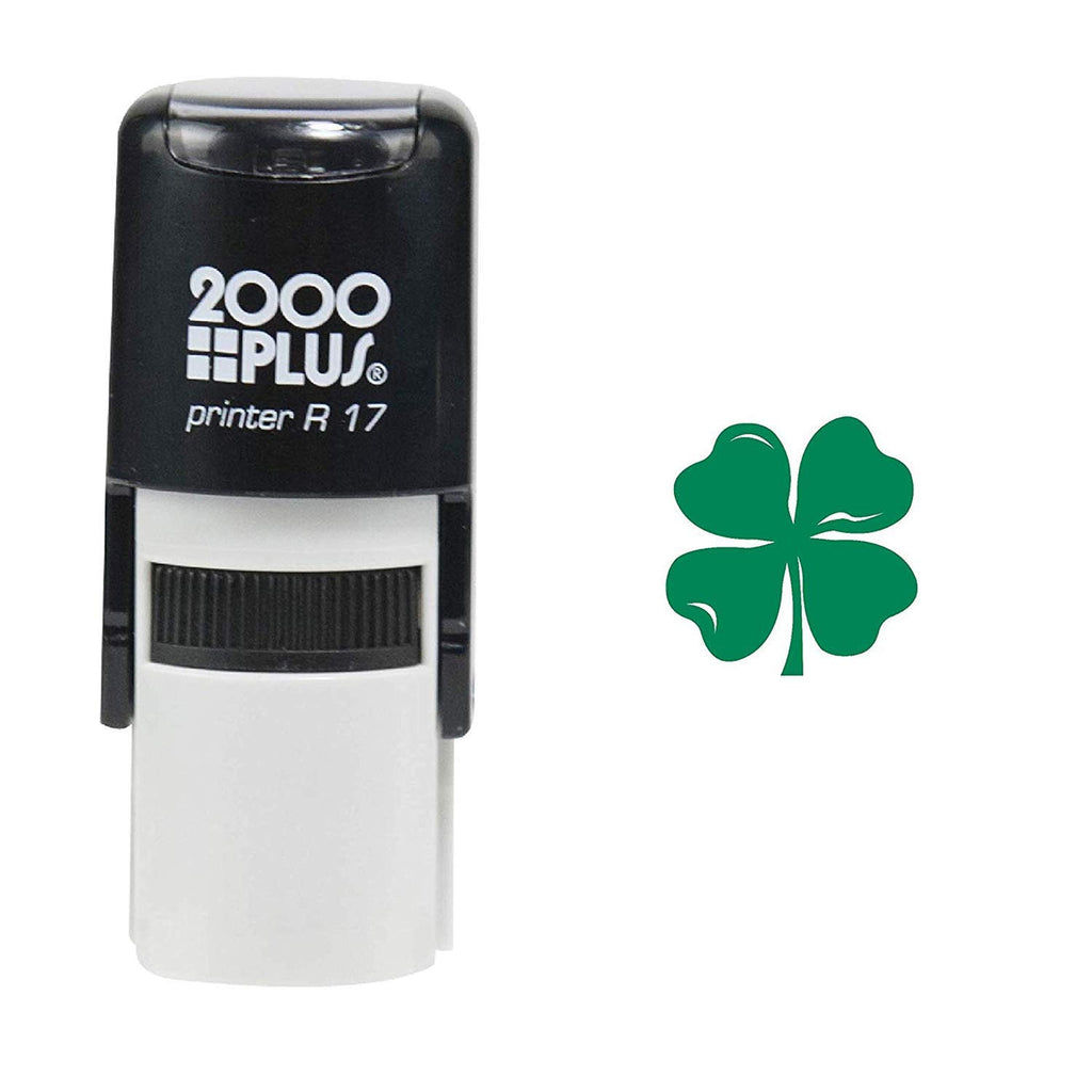 St. Patrick'S Day Four Leaf Clover 2000 Plus Self Inking Teacher Rubber Stamp - Green Ink