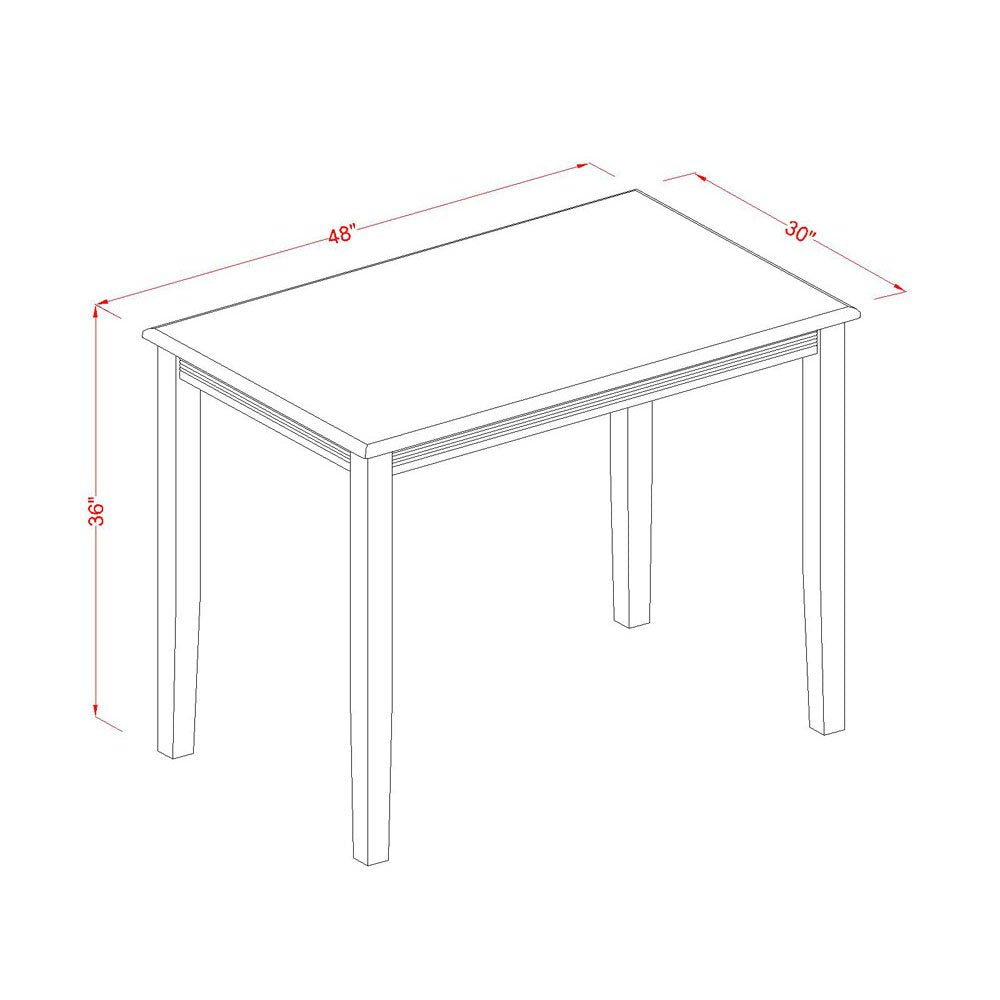 East West Furniture YACH5-BLK-W 5 Piece Counter Height Set Includes a Rectangle Kitchen Table and 4 Dining Room Chairs, 30x48 Inch