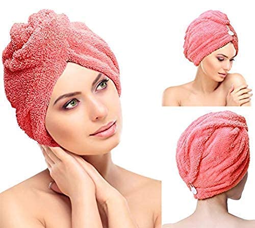 CAZINA Hair Towel Wrap Absorbent Towel HairDrying Quick Dry Shower Caps Bathrobe Magic Hair Warp Towel Super QuickDrying Micro