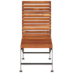 vidaXL Solid Acacia Wood Sun Lounger Chair with Adjustable Backrest and Sturdy Steel Legs - Enhanced Comfort and Durability - Perfect for Patio, Garden, Poolside
