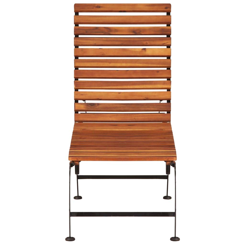 vidaXL Solid Acacia Wood Sun Lounger Chair with Adjustable Backrest and Sturdy Steel Legs - Enhanced Comfort and Durability - Perfect for Patio, Garden, Poolside
