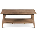 Steve Silver Milani Solid Wood Herringbone Pattern, Mid-Century Modern Styling, Natural Finish Cocktail Table, 47 x 28 x 20