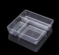 Csm Clear Plastic Drawer Organizer Tray, 3 Compartment Storage Bin, Vanity Divider For Bathroom, Kitchen, Office, Bedroom