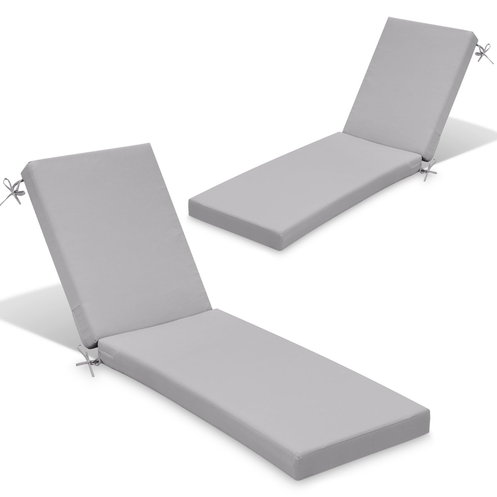 Crestlive Products Chaise Lounge Cushion Set Of 2, Outdoor Cushion For Patio Furniture, Outside Chair Comfortable Cushion Water