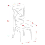East West Furniture QUIN7-WHI-W 7 Piece Dining Set Consist of a Rectangle Dining Room Table with Butterfly Leaf and 6 Wood Seat Chairs, 40x78 Inch, Buttermilk & Cherry
