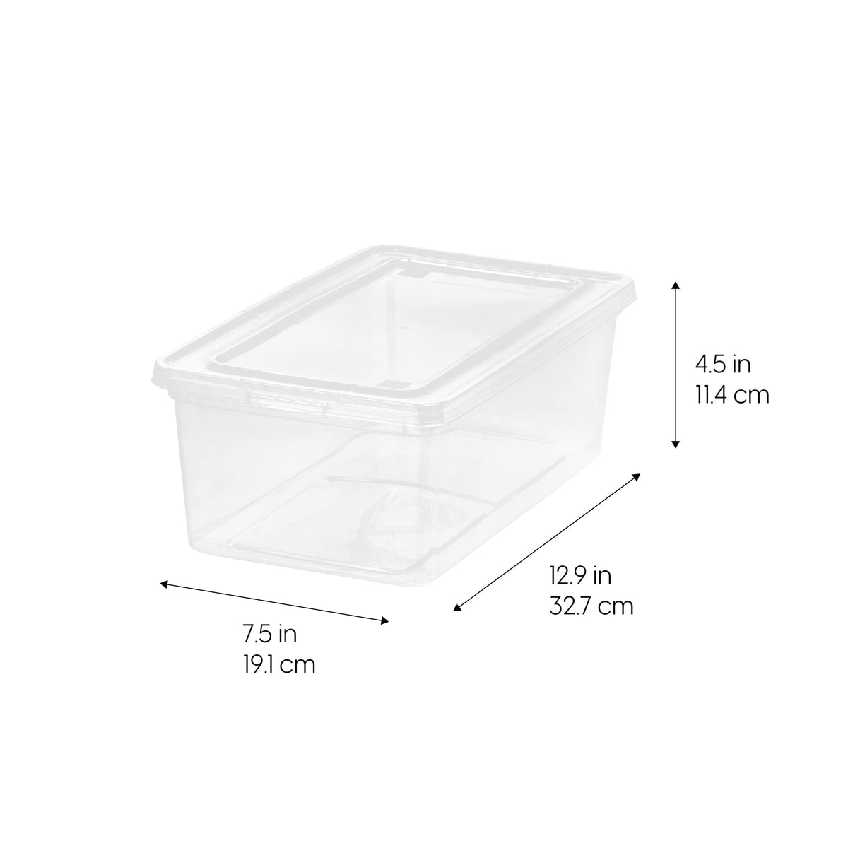 Iris Usa 5.9 Qt Plastic Stackable Storage Container Bin With Latching Lid, 20 Pack - Clear, Nestable Box Tote Closet Organization Toys School Art Supplies Shoe Shoebox