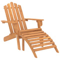 vidaXL Solid Acacia Wood Patio Recliner Chair with Foldable Design and Included Footrest for Comfort in Outdoor Spaces