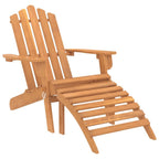 vidaXL Solid Acacia Wood Patio Recliner Chair with Foldable Design and Included Footrest for Comfort in Outdoor Spaces