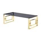 Best Master Mallory Stainless Steel And Smoked Glass Coffee Table In Silver