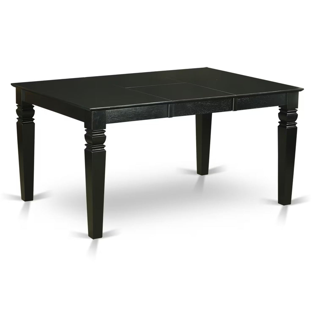 East West Furniture WEAN5-BCH-LC 5 Piece Dining Set Includes a Rectangle Dining Room Table with Butterfly Leaf and 4 Faux Leather Upholstered Chairs, 42x60 Inch, Black & Cherry