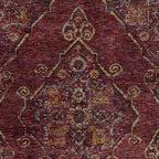 HomeRoots 510046 8 x 10 ft. Red & Gold Oriental Power Loom Stain Resistant Rectangle Area Rug