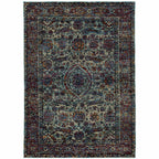 HomeRoots 510065 8 x 10 ft. Blue & Purple Oriental Power Loom Stain Resistant Rectangle Area Rug