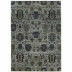 HomeRoots 510067 10 x 13 ft. Blue & Navy Oriental Power Loom Stain Resistant Rectangle Area Rug