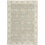 HomeRoots 510098 10 x 13 ft. Gray Ivory Tan Brown & Gold Oriental Power Loom Stain Resistant Rectangle Area Rug