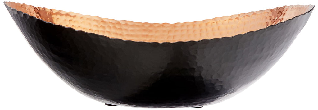 Elegance Oval Bowl, 14.75' X 11', Black/Copper