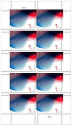 Usps Patriotic Wave Billowing Flags (Sheet Of 10) $1 2015 Scott #4953
