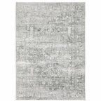 HomeRoots 510659 8 x 10 ft. Sage Green Gray Ivory & Silver Oriental Printed Stain Resistant Non Skid Rectangle Area Rug