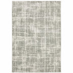 HomeRoots 510859 8 x 11 ft. Gray & Ivory Abstract Shag Power Loom Stain Resistant Rectangle Area Rug