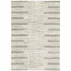 HomeRoots 510863 8 x 11 ft. Ivory & Gray Geometric Shag Power Loom Stain Resistant Rectangle Area Rug