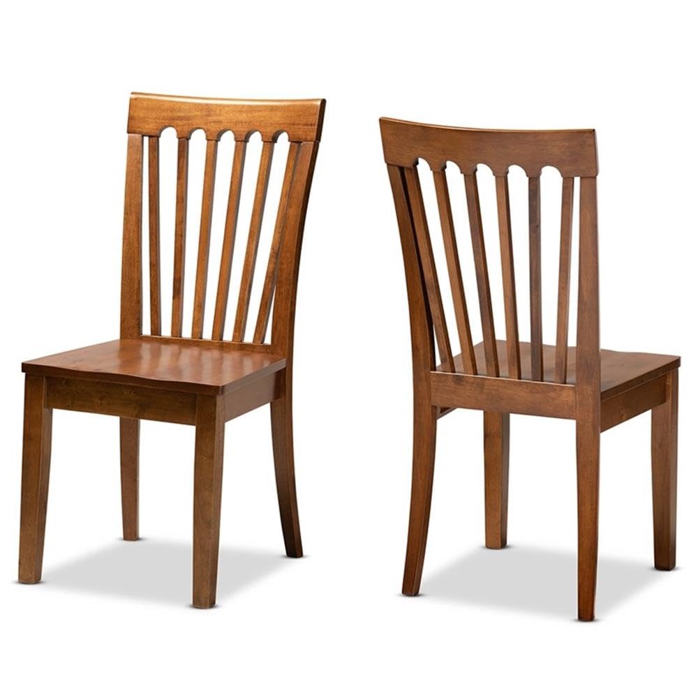 Baxton Studio Minette Modern And Contemporary Transitional Walnut Brown Finished Wood 2Piece Dining Chair Set