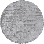 HomeRoots 510995 10 ft. Gray & Silver Shag Hand Tufted Handmade Round Area Rug
