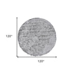 HomeRoots 510995 10 ft. Gray & Silver Shag Hand Tufted Handmade Round Area Rug