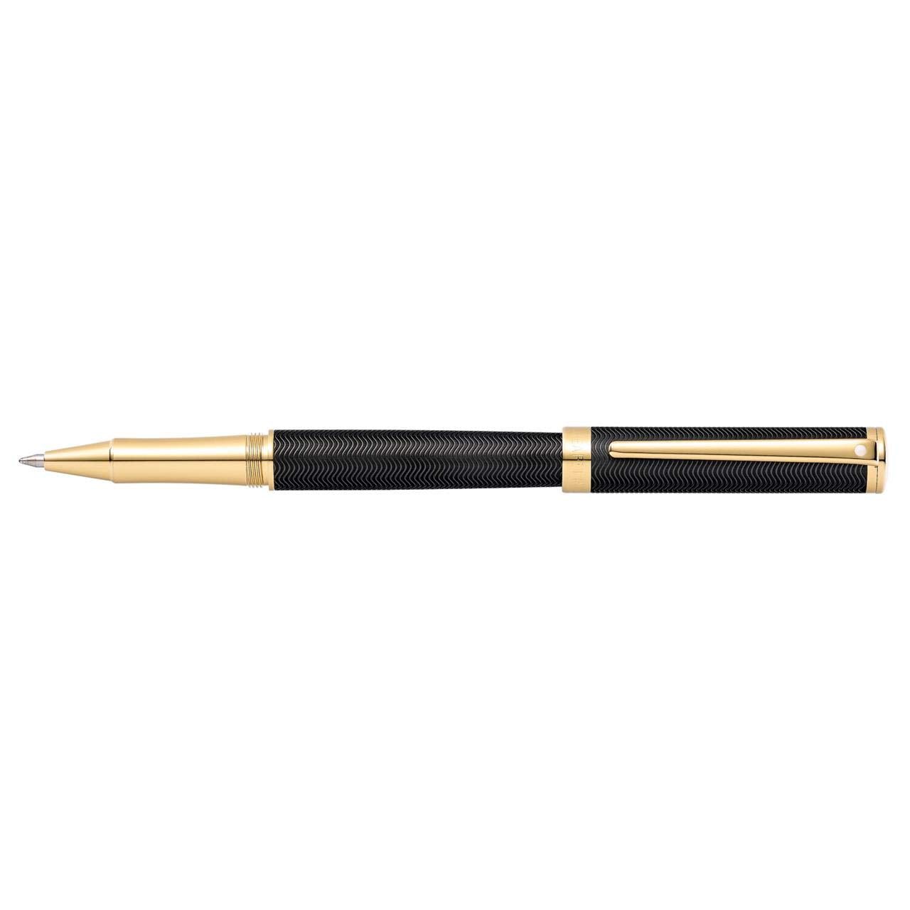 Sheaffer Intensity Engraved Matte Black Rollerball Pen With Chrome Cap And Trim