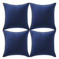 Fancy Homi 4 Packs Navy Blue Decorative Throw Pillow Covers 20X20 Inch/50X50 Cm, Super Soft Faux Suede Decor Square Pillow Case,