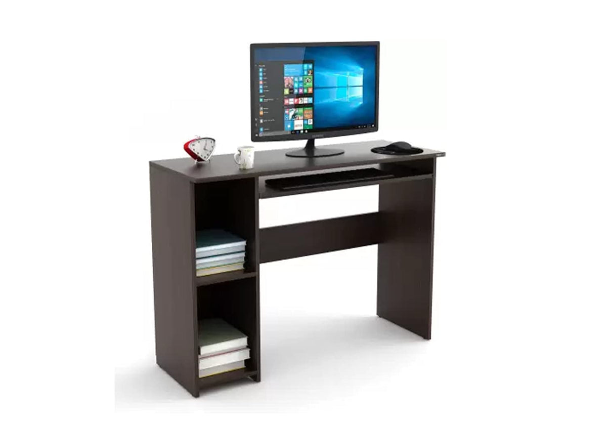 Zefurn Lexus Engineered Wood Matte Finish Study Table, Laptop, Computer Table Desk With Shelves For Home And Office (Brown, Weng