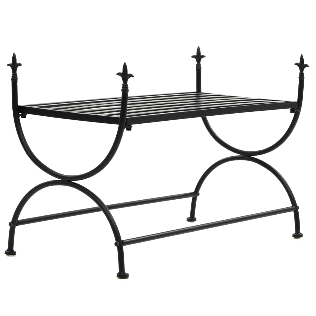 vidaXL Dining Bench in Vintage Style - Strong and Durable Metal Construction - Easy Assembly - Ideal for Industrial Farmhouse Decor - Black