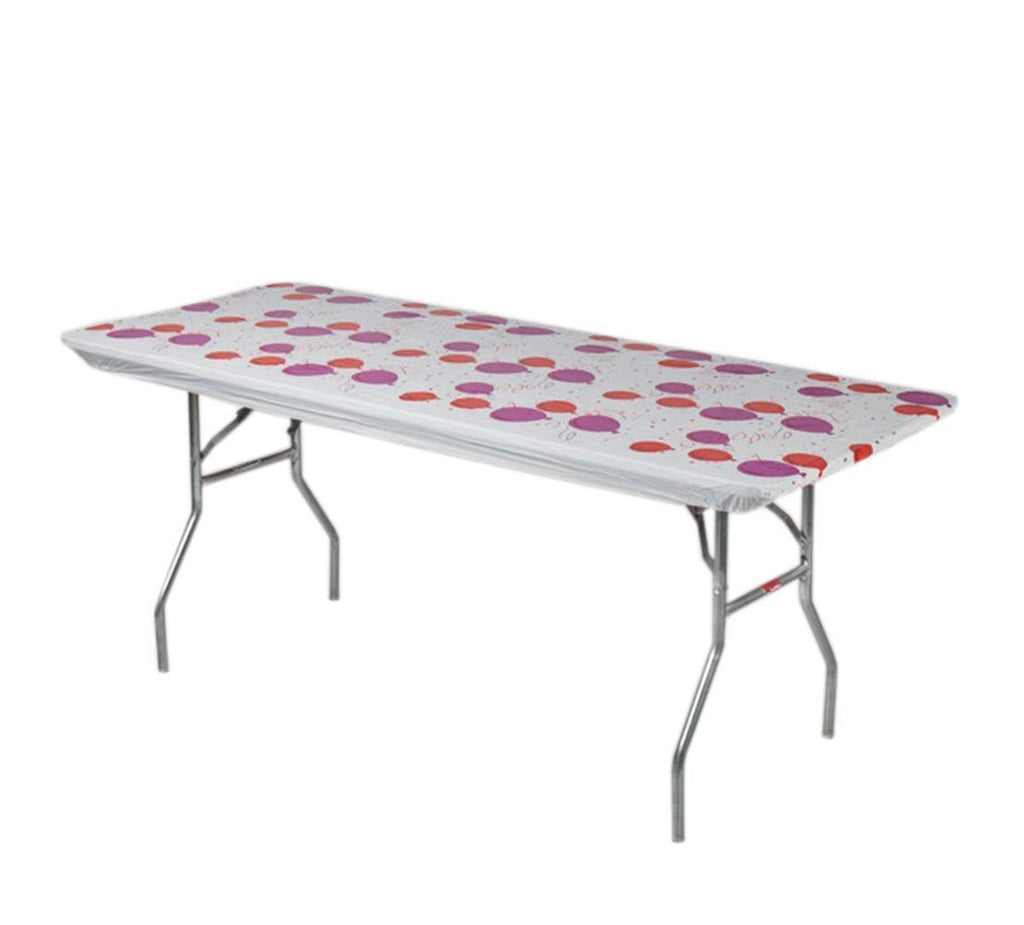 Kwik-Covers 6' Rectangle Plastic Table Covers 30' X 72', Bundle Of 5 (Celebration)