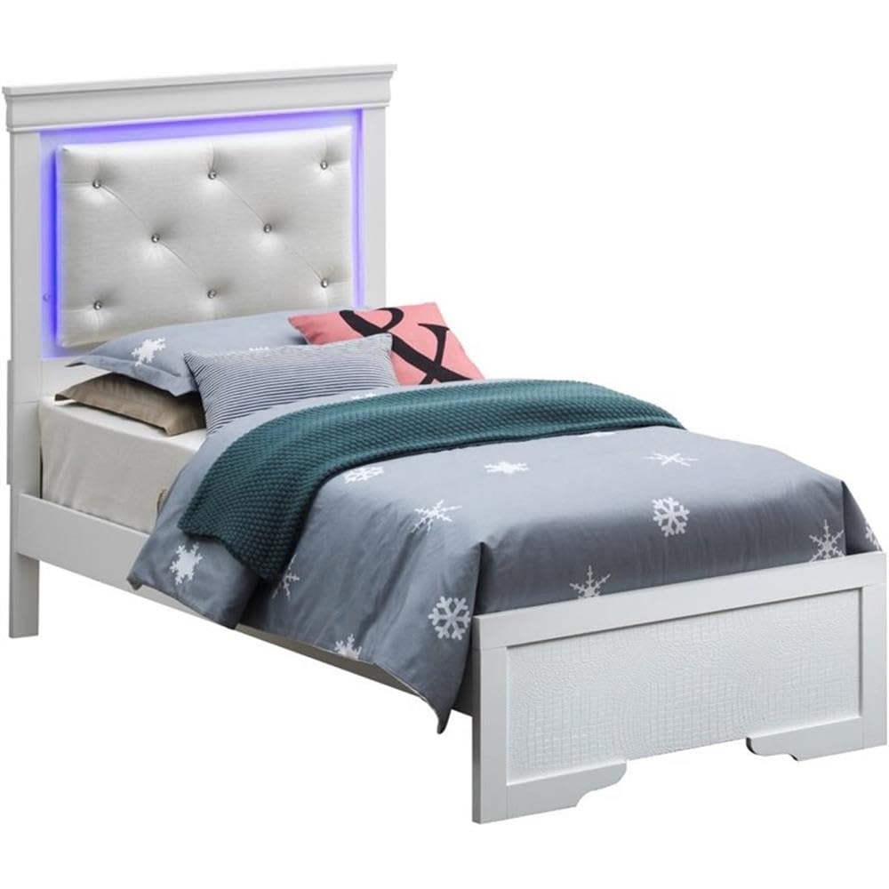 Glory Furniture Lorana Twin Bed In Pearl White
