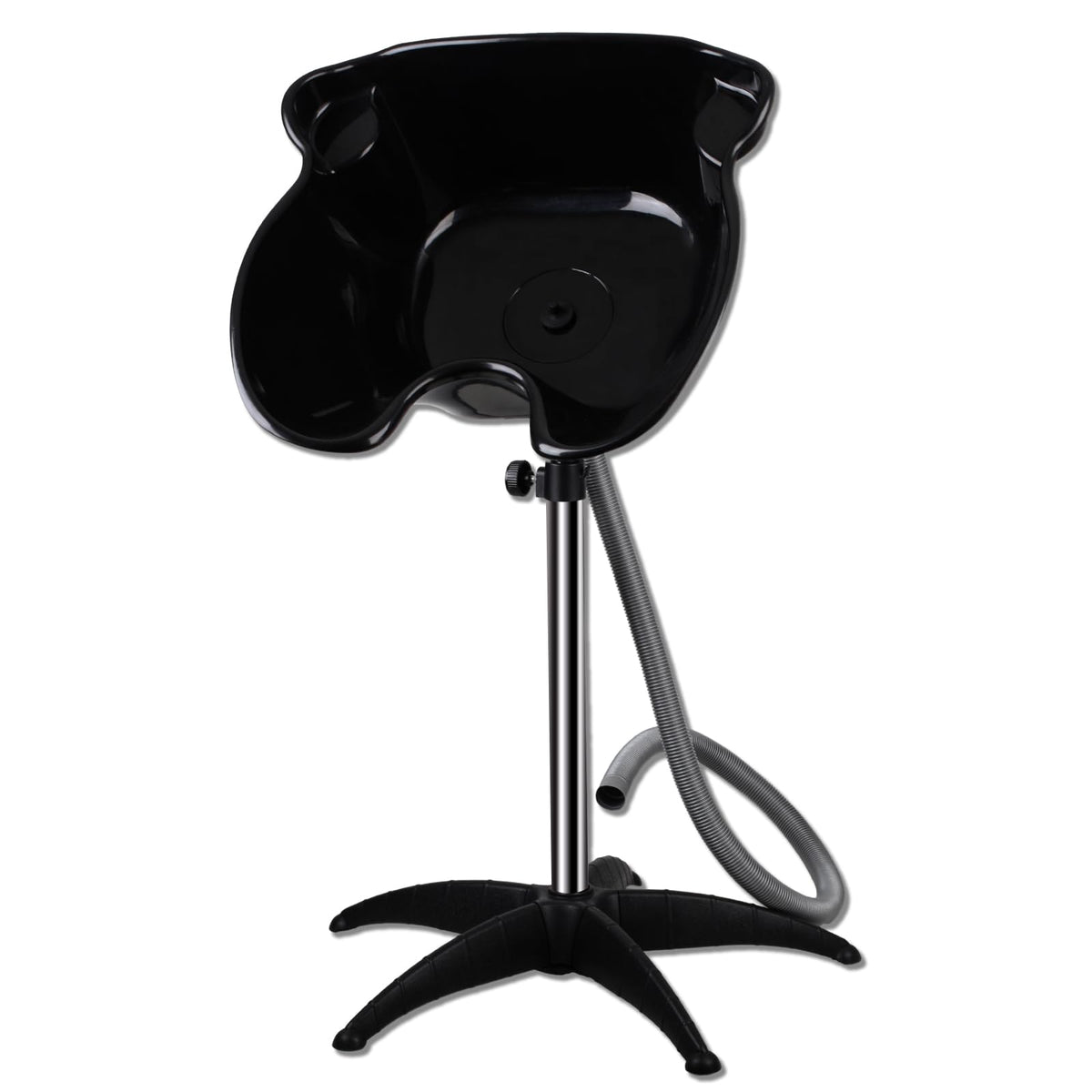 Portable Shampoo Bowl, Shampoo Basin Salon Sink with 1.5m Drain Pipe, Height & Angle Adjustable, Standing Deep Shampoo Bowl for 