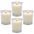 4 Packs Unscented White Votive Candles in Glass, 2 Inch Natural Soy Wax Scentless Candles for Christmas Wedding Party Home Decor