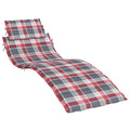 vidaXL Outdoor/Indoor Oxford Fabric Sun Lounger Cushion, Foam Filled for Superior Comfort, Water and Dirt-, Red Check Pattern, R