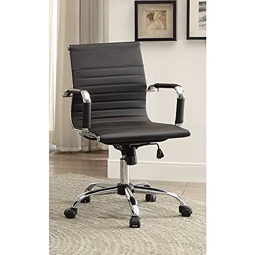 Bhumika Overseas Low Back Faux Leather Study Desk Office Executive Chair In Black Color