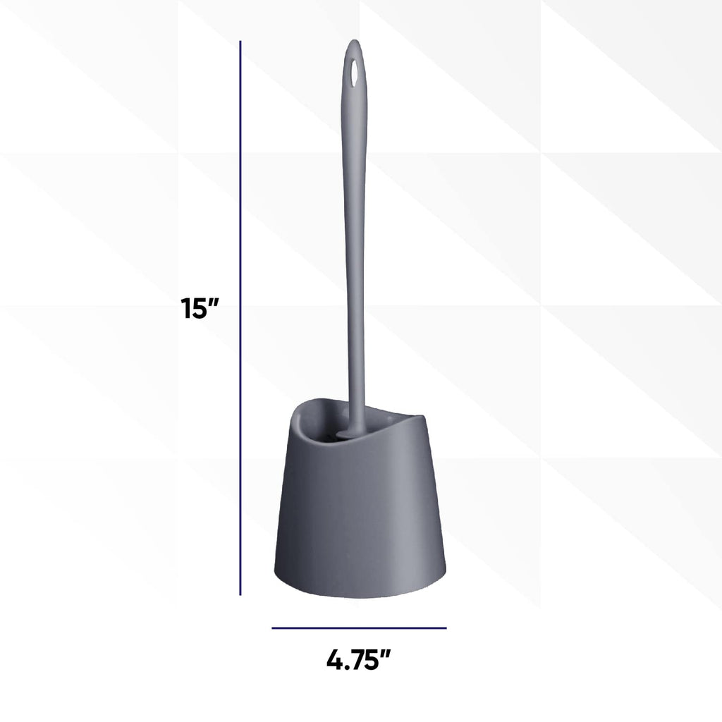 Toilet Brush Cleaner And Holder Grey Toilet Bowl Cleaner Brush With Scrubbing Wand, Brush And Storage Caddy For Easy Bathroom Cl