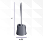 Toilet Brush Cleaner And Holder Grey Toilet Bowl Cleaner Brush With Scrubbing Wand, Brush And Storage Caddy For Easy Bathroom Cl
