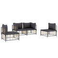vidaXL 7 Piece Outdoor Patio Lounge Set with Cushions - Modular, Weather-Resistant Poly Rattan, Sturdy Steel Frame, Comfortable 